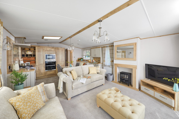 Interior picture of the lounge in a 2023 Willerby Sheraton 40 x 14 2 bedroom holiday caravan.